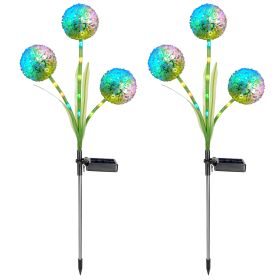 Dandelion Solar Light 36led Beads 2 Pcs Outdoor Garden Lawn Pathway Landscape Stake Lamp Colorful Ornamental Light