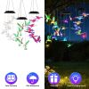 Solar Hummingbird Butterfly Dragonfly Wind Chimes 3Pack 7 Color Changing Wind Chime For Outside Waterproof Garden Yard Decor