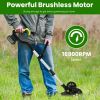 21V Rechargeable Weed Eater Edger String Trimmer Grass Mower Bush Cutter with 16800Rpm 2X 3000Mah Batteries 3.6-4.6Ft Length 90° Rotatable Angle