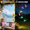 Solar Hummingbird Butterfly Dragonfly Wind Chimes 3Pack 7 Color Changing Wind Chime For Outside Waterproof Garden Yard Decor