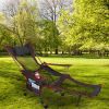 Foldable Camping Chair 330Lbs Ld Heavy Duty Steel Lawn Chair Collapsible Chair With Reclining Backrest Angle Cup Holder Pillow Side Pocket Carry Bag