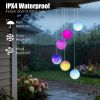 Solar Ball Wind Chime 7 Color Changing Wind Chime For Outside Ipx4 Waterproof Outdoor Garden Yard Decor