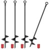 Heavy Duty Ground Auger Stakes 4 Pack 2.76In Wide Spiral Drill Bits Hole Digging Drill Shaft Farm Vegetable Flower Planting Gardening Planter Digger