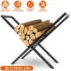 Firewood Log Rack 220Lbs Steel Wood Lumber Storage Stacking Rack X Shape Storage Holder For Fireplace Firepit