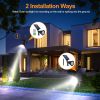 Solar Spotlight 2Pcs Outdoor Waterproof Dusk To Dawn Light Wall Path Lawn Garden Lamp