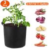 Plant Grow Bags Potato Vegetable Planter Bags 3 Pack Breathable Planting Fabric Pots 7Gallons