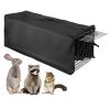 Heavy Duty Folding Live Animal Trap Cage 31X12X11” Waterproof Cover Humane Easy To Catch And Release Trap For Stray Cats Raccoons Squirrel Skunk