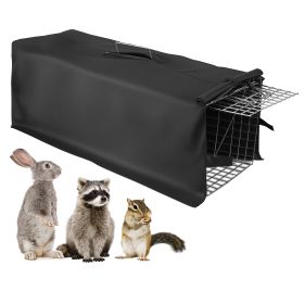 Heavy Duty Folding Live Animal Trap Cage 31X12X11” Waterproof Cover Humane Easy To Catch And Release Trap For Stray Cats Raccoons Squirrel Skunk