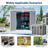 Outdoor Storage Shed With Floor Lockable Garden Shed With 2 Windows Ventilation & Sloped Roof Weather-Resistant For Garden Tools Lawn Equip