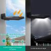 Solar Wall Light Outdoor 9 Cob Beads Pir Motion Sensor Remote Control Wireless Lamps Ip45 Waterproof Lighting For Garage Front Door Garden Pathway