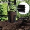 Gardening Bulb Transplanter Long Handle Tool 5 In 1 with Gloves Brush Serrated Base Dual Pedal Digging Holes To Plant Spring Flowers & Plants