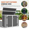 Resin Outdoor Horizontal Storage Shed With Hydraulic Lid & Ramp Lockable Cabinet 4.6X2.4 Ft Garden Tools Firewood Outdoor Supplies & Pet Products