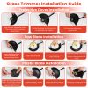 Cordless Electric Pole Saw & Mini Chainsaw & Grass Trimmer Kit 3-In-1 Adjustable Length 2Pcs 21V 1500Mah Batteries 4In 6In Chains Saw Blade 5Pcs