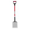 Garden Fork, 4-Tine Gardening Pitchfork with Fiberglass Handle, 45 in Heavy Duty Digging Fork with Y Grip