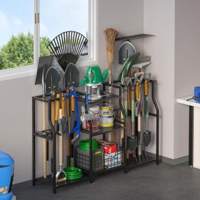 Garden Tool Organizer, Heavy Duty Yard Tool Tower Rack for Garage Organization and Storage