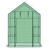 Mini Walk-in Greenhouse with PE Cover, 4-Shelf Indoor Outdoor Plant Gardening Green House for Garden Backyard, 56" x 29" x 77", Green