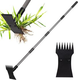 Garden Weeder Tool – Manual Weed Puller & Uprooting Weeding Tool with Weed Rake, Long Handle Grass Remover for Easy Weed Removal