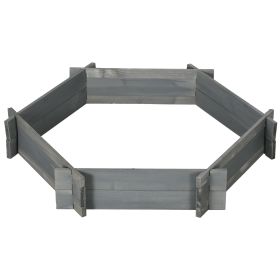 39" x 36" Screwless Raised Garden Bed, Hexagon Planter Box for Outdoor Plants, Vegetables, Flowers, Herbs, Gray