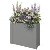 Raised Garden Bed Galvanized Planter Box Outdoor with Gloves for Gardening Vegetables, Flower, Herb, 2.6 x 1 x 2 ft, Gray