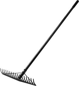 5.4FT Bow Heavy Duty Wide Metal Garden Lawn Rake, 17 Inch Garden Leaf Rake, for Loosening Soil, Raking Leaf, Leveling Rocks, Spreading Mulch Gravel
