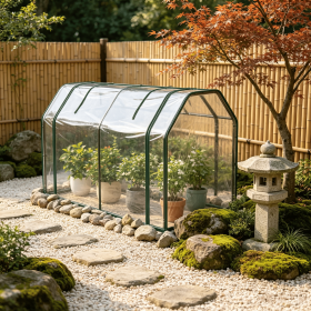 Outdoor Portable Mini Greenhouse Vegetable Gardening with PE Cover And Zippered Door for Growing Fresh Produce