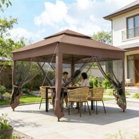 Terrace canopy, outdoor pavilion, sunshade, brown