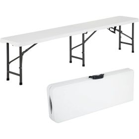 Plastic Storage and Carrying Handle Garden Bench, White