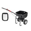 Walk Behind Spreader, 60LBS Capacity, Push Spreader with Hopper Grate, 0-9.8 ft Spreading Width, 8 in All Terrain Pneumatic Tires