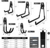 Steel Garage Storage Hooks - 16 Pack Anti-Slip Coating, Heavy Duty Wall Mount Hooks for Hanging Bike, Ladder, Garden Tools