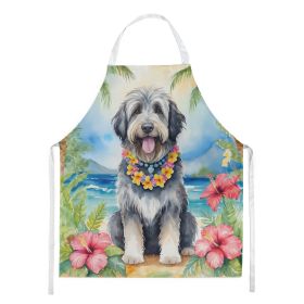 Bergamasco Sheepdog Luau Apron Cooking Kitchen Server Baking Crafts Gardening for Adult Women Men, Unisex, Large, Multicolor