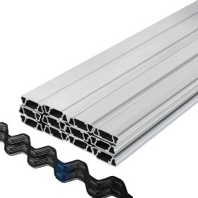 Spring Wire and Lock Channel,6.56ft Spring Lock & U-Channel Bundle for Greenhouse, 20 Packs PE Coated Spring Wire & Aluminum Alloy Channel
