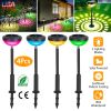 Solar Color Changing Ornamental Light 4Packs Landscape Stake Light For Yard Patio Lawn Pathway Garden