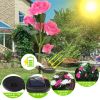 Solar Powered Outdoor Rose Flower Led Decorative Lights 2Pcs Water Resistant Pathway Stake Lights For Garden Patio Yard Walkway