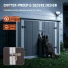 Resin Outdoor Horizontal Storage Shed With Hydraulic Lid & Ramp Lockable Cabinet 4.6X2.4 Ft Garden Tools Firewood Outdoor Supplies & Pet Products