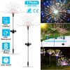 Solar Powered Starburst / Firework Lights 240 Led Garden Path Decor Lights 2Pcs