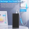 Power Bank Portable External Battery Pack Phone Charger 20000mAh with Dual Usb Output Ports Type C Micro Usb Input