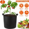 Plant Grow Bags 3 Pack Planter Bags Breathable Planting Fabric Pots 5 Gal Potato Vegetable