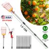 2-In-1 Pole Saw & Fruit Picker With 1.3-13Ft Extendable Stainless Steel Pole Manual Tree Pruner With 65Mn Steel Blade Storage Basket Bag