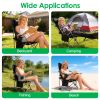 Reclining Camping Chair With Footrest 4-Position Adjustable Outdoor Folding Chair Heavy Duty Portable Camping Lounge Chair With Headrest Cup Holder
