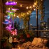 Solar Butterfly Wind Chime With Aluminum Tubes 7 Color Changing Wind Chime For Outside Ip44 Waterproof Outdoor Garden Yard Decor
