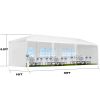 Outdoor Waterproof Canopy Gazebo Patio Party Tent With 6 Window Sidewalls 30′L × 10′W × 8.2′H , 2 Zipper Walls For Wedding, Backyard Event & Temporary