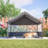 Extra Large Outdoor Dog House Tent 4'X4'X3' Breathable Outdoor Enclosure With 3-Sided Roll-Up Mesh Windows Ground Stakes Storage Bag For Critters