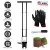 Gardening Bulb Transplanter Long Handle Tool 5 In 1 with Gloves Brush Serrated Base Dual Pedal Digging Holes To Plant Spring Flowers & Plants