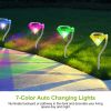 Outdoor Solar Diamond Led Lights 4Pcs 7-Color Changing Ip65 Waterproof Pathway Stake Decorative Lamp For Garden Patio Yard Walkway