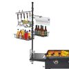 Griddle Caddy Paper Towel Holder Hook Baskets Bbq Accessories Storage Rack Vertical Standing Bbq Organizer Grill Utensil Storage