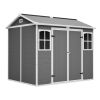 Outdoor Storage Shed With Floor Lockable Garden Shed With 2 Windows Ventilation & Sloped Roof Weather-Resistant For Garden Tools Lawn Equip