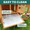 Large Chicken Coop With Run Nest Box And Removable Tray, Hen House For 4-6 Chickens, Outdoor Weatherproof
