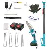 2-In-1 Cordless Pole Saw Mini Chainsaw with Extension Pole 21V Battery 8” Electric Brushless Pole Chainsaw With Auto Oiler Safety Switch 6.4Lbs
