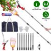 2-In-1 Pole Saw & Fruit Picker With 1.3-9.6Ft Extendable Stainless Steel Pole Manual Tree Pruner With 65Mn Steel Blade Fruit Picking Basket