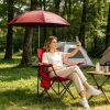 Camping Chair Lightweight Foldable Outdoor Chair With Cup Holder Detachable Sun Canopy Carrying Bag 330Lbs Max Load Backyard Garden Garages